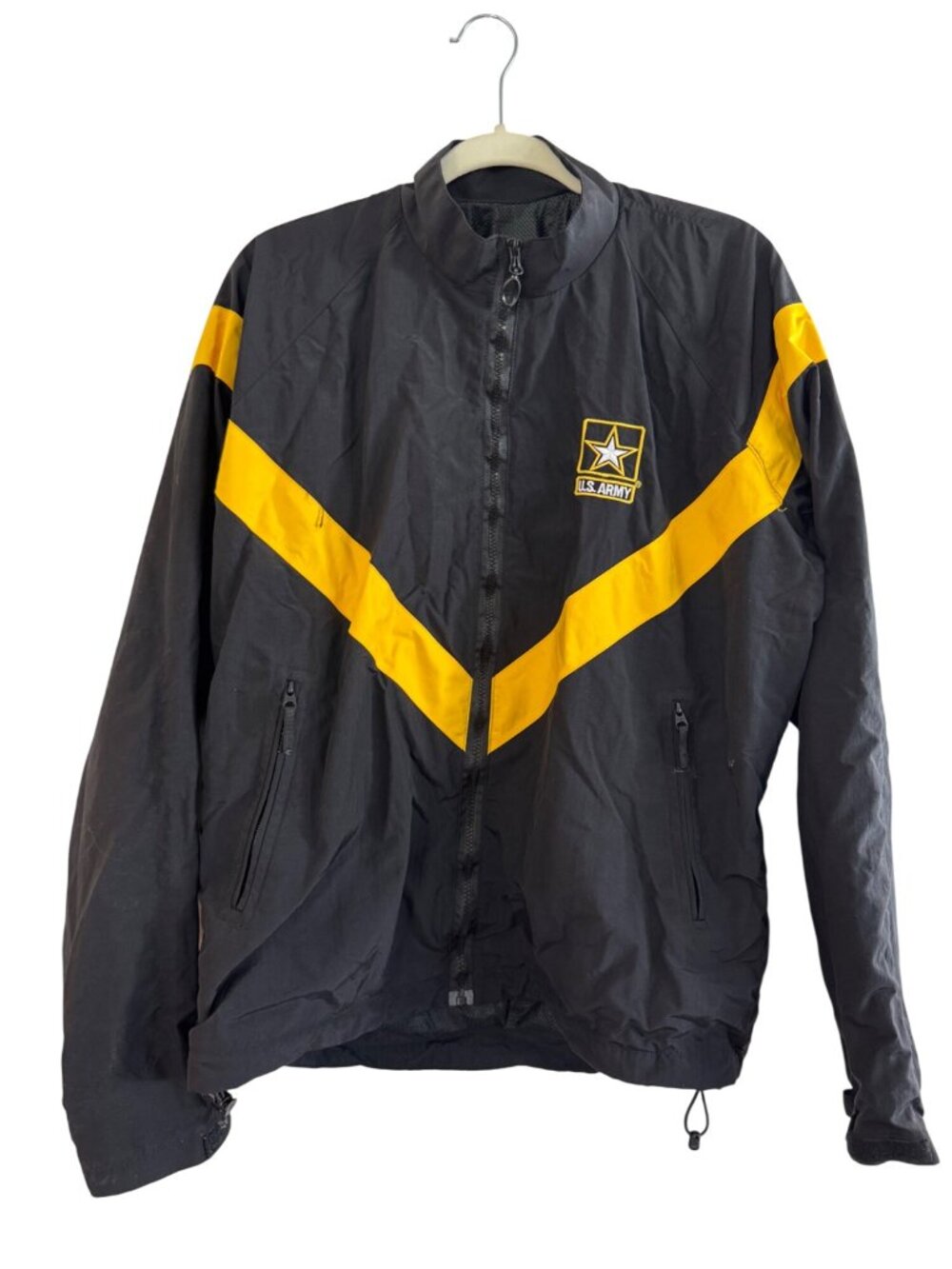 U.S. Army APFU Black & Yellow Physical Fitness Uniform Jacket Medium/Long 100% N